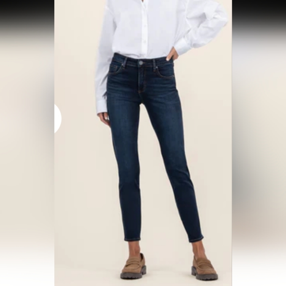 Kut From The Kloth Diana Skinny Jean Dark Blue Excellent Size 12